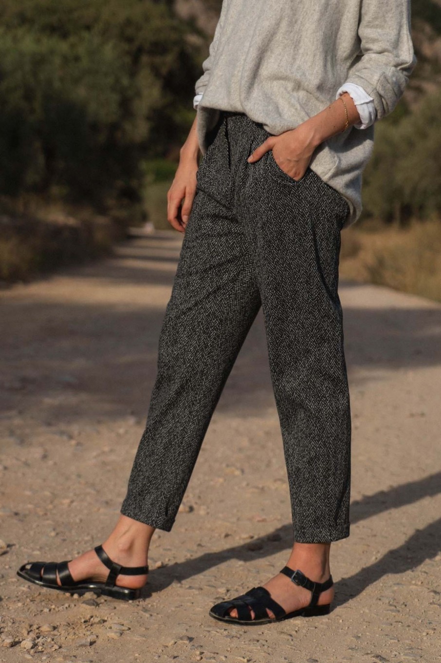 Pantalons Nina Kendosa | Pantalon Chevron - Jason Noir