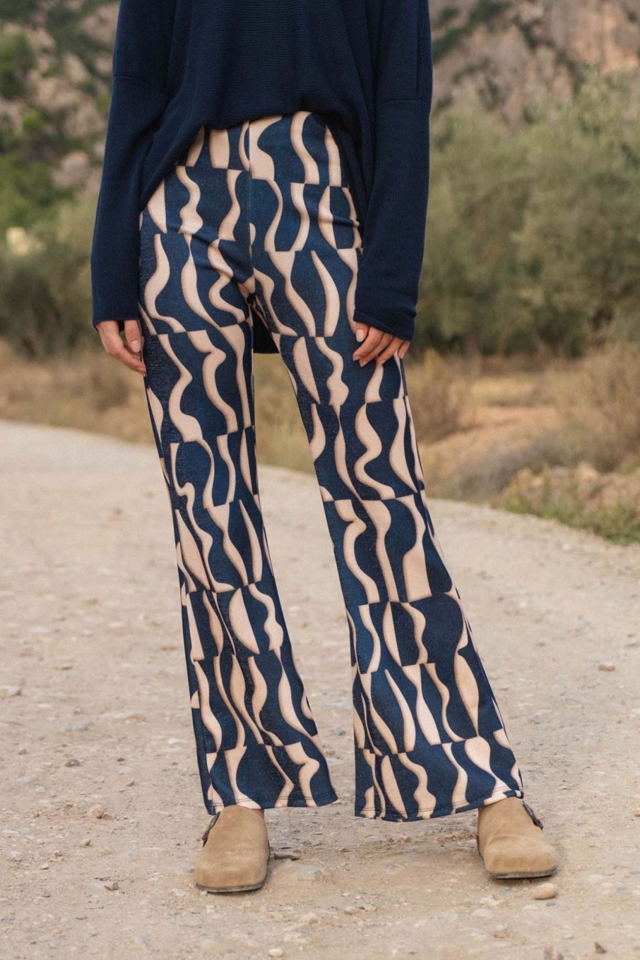 Pantalons Nina Kendosa | Pantalon Imprime - Inaya Bleu