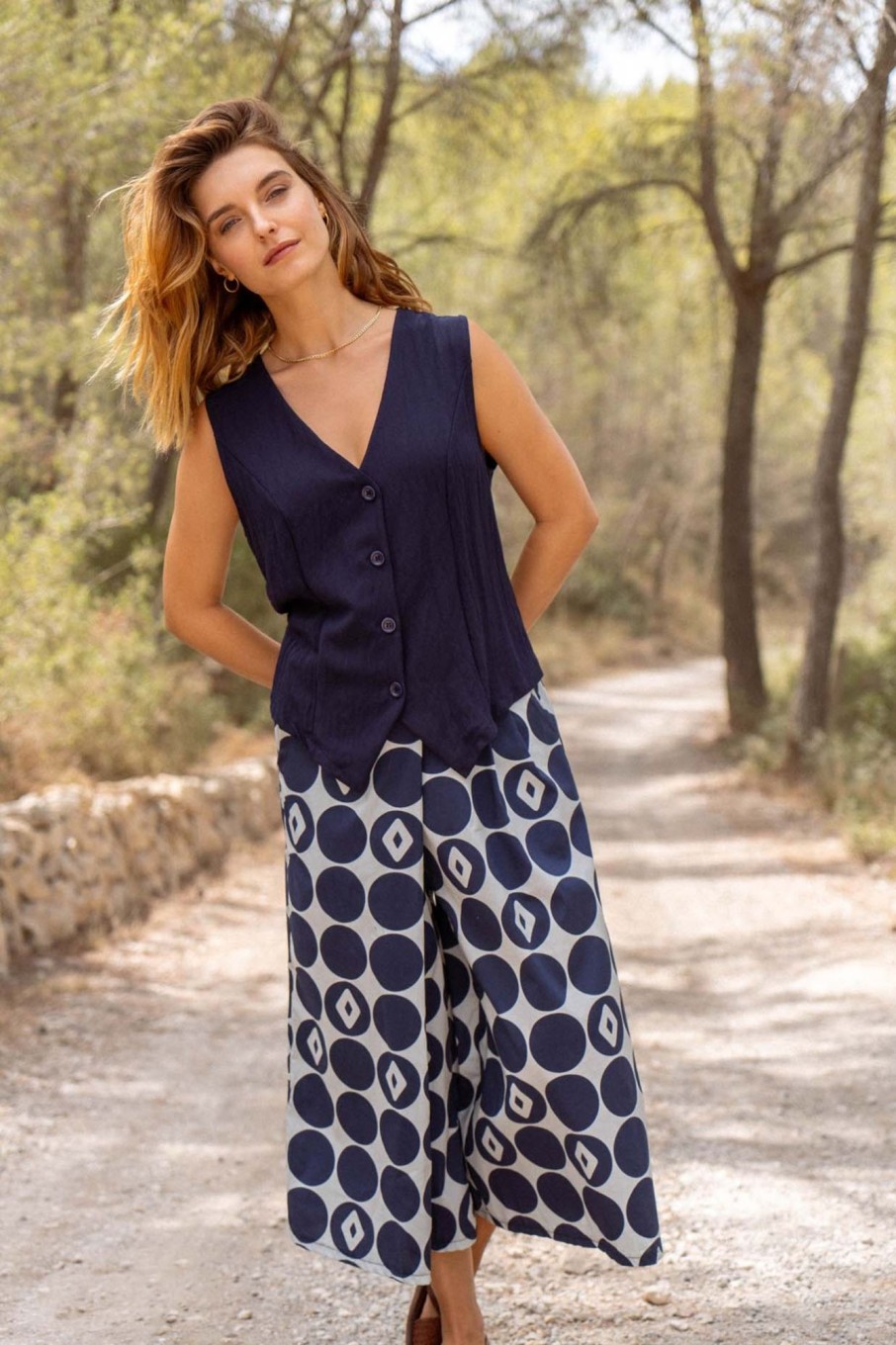 Pantalons Nina Kendosa | Pantalon Imprime - Renaud Marine