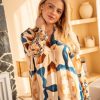 Robes & Jupes Nina Kendosa | Robe Imprimee - Sandrine Beige